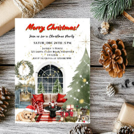 Elegant Merry Christmas Holiday Party Inbjudningar