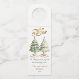 Elegant Merry Christmas Holiday Tree Favor Tags 