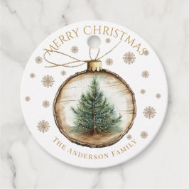 Elegant Merry Christmas Holiday Tree Gåvor Etiketter