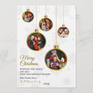 Elegant Merry Christmas Ornament Photo Inbjudningar