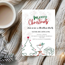 Elegant Merry Christmas Party - Festive Holiday Inbjudningar