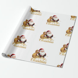 Elegant Merry Christmas Santa Claus Presentpapper