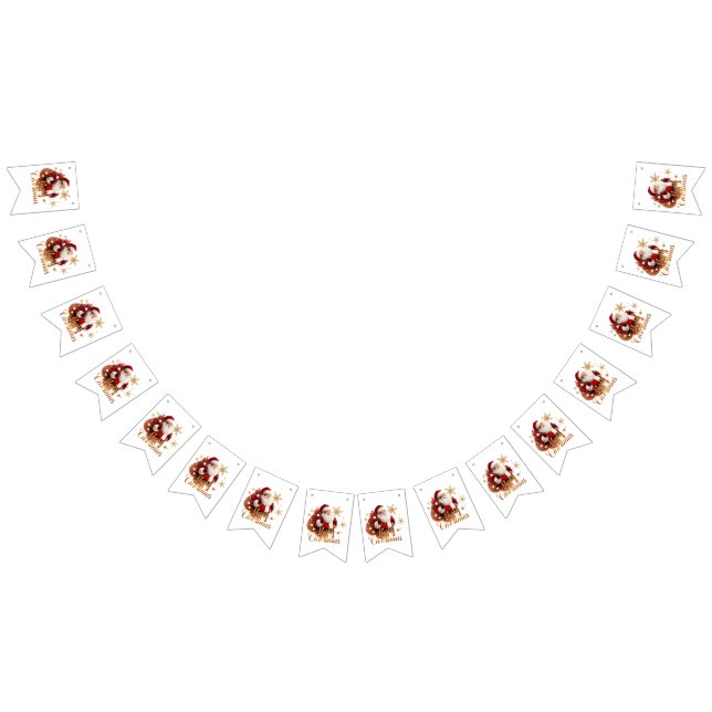 Elegant Merry Christmas Santa Claus Vimplar (Alla)