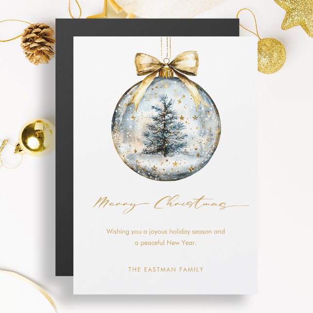 Elegant Merry Christmas Script Guld Ornament (Skapare uppladdad)