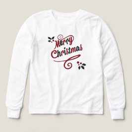 Elegant Merry Christmas Script Hoodie T Shirt