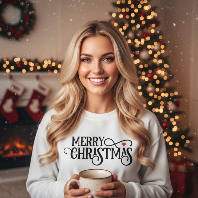 Elegant Merry Christmas-skrift  T Shirt (Skapare uppladdad)