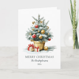 Elegant Merry Christmas Tree Card Helgkort