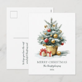 Elegant Merry Christmas Tree Postcard Helg Vykort