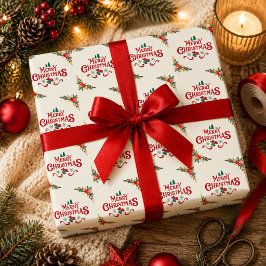 Elegant Merry Christmas Typografi Holiday Presentpapper