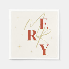 Elegant Merry Christmas Typografi Pappersservett