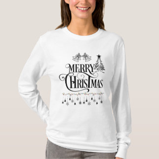 Elegant Merry Christmas Typography Design T Shirt
