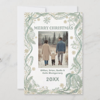 Elegant Merry Holiday Photo Card Julkort