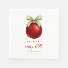Elegant Merry Little Christmas Baby Shower Pappersservett