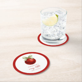 Elegant Merry Little Christmas Baby Shower Underlägg Papper Rund