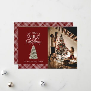 Elegant Merry Little Julgran Play Mörk Red Julkort