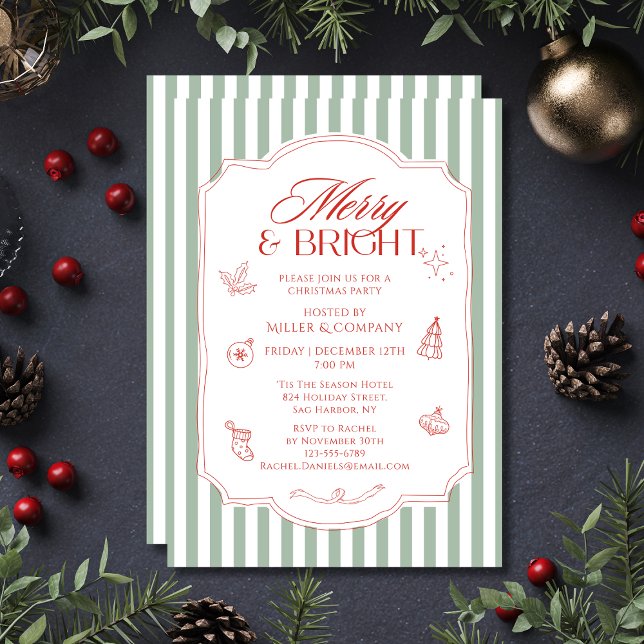 Elegant Merry och Bright Corporate jul Party Inbjudningar (Skapare uppladdad)