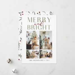 Elegant Merry och ljus fyra foto Julkort