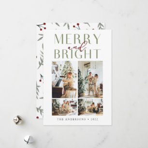 Elegant Merry och ljus fyra foto Julkort