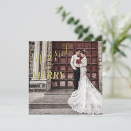Elegant Merry och Married Photo Bröllop Tack Kort