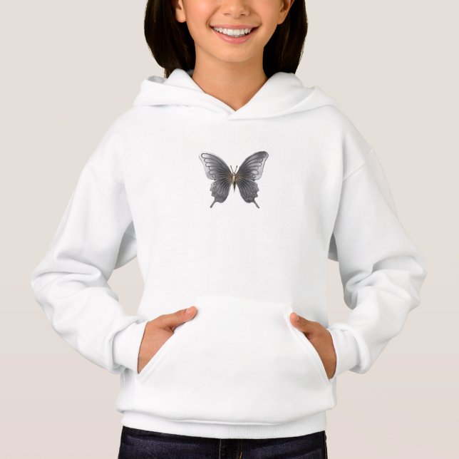 Elegant Metall Butterfly Kids Hoodie T Shirt (Framsida)