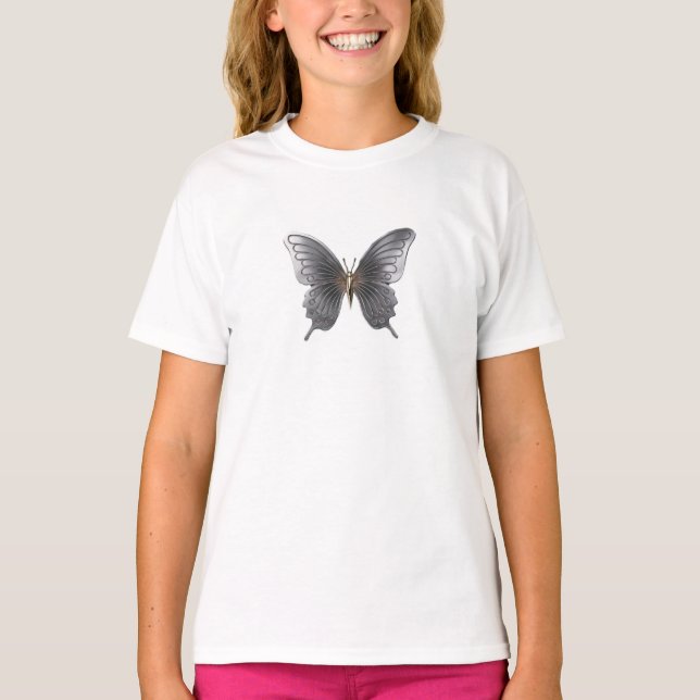 Elegant Metall Butterfly Kids T-Shirt (Framsida)