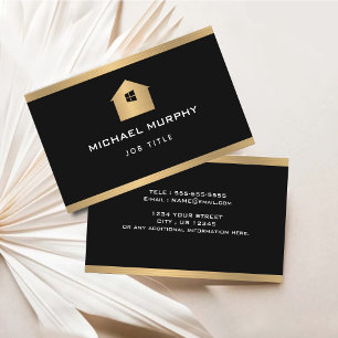Elegant Metall Guld Brushed Home Logotyp Affärskor Visitkort