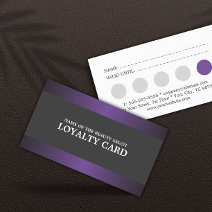 Elegant Metall Lila Grått Salon Loyalty Card Lojalitetskort