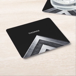 Elegant Metall Mönster Underlägg Papper Kvadrat