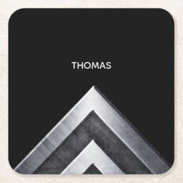 Elegant Metall Mönster Underlägg Papper Kvadrat