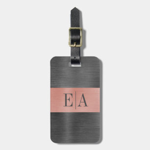 Elegant Metall-skriptmonogramspråk för pennanteckn Bagagebricka