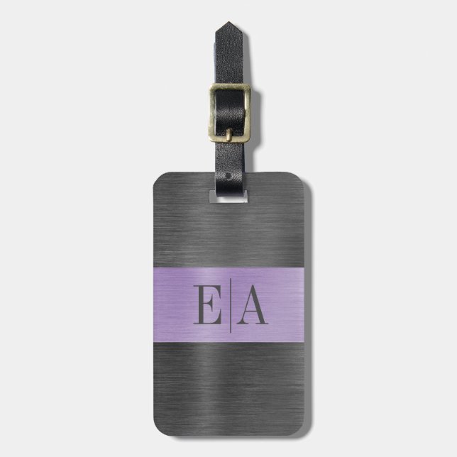 Elegant Metall-skriptmonogramspråk för pennanteckn Bagagebricka (Vertikal Framsida)