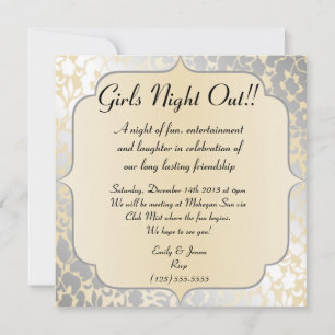 Elegant Metallic Beige Girls Night Out-inbjudan Inbjudningar