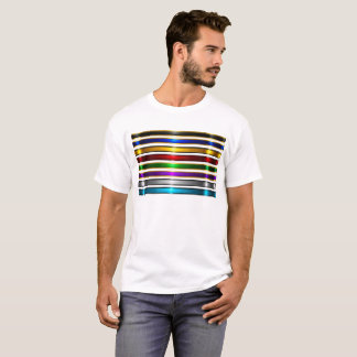 Elegant Metallic Gradient Stripes Design T Shirt