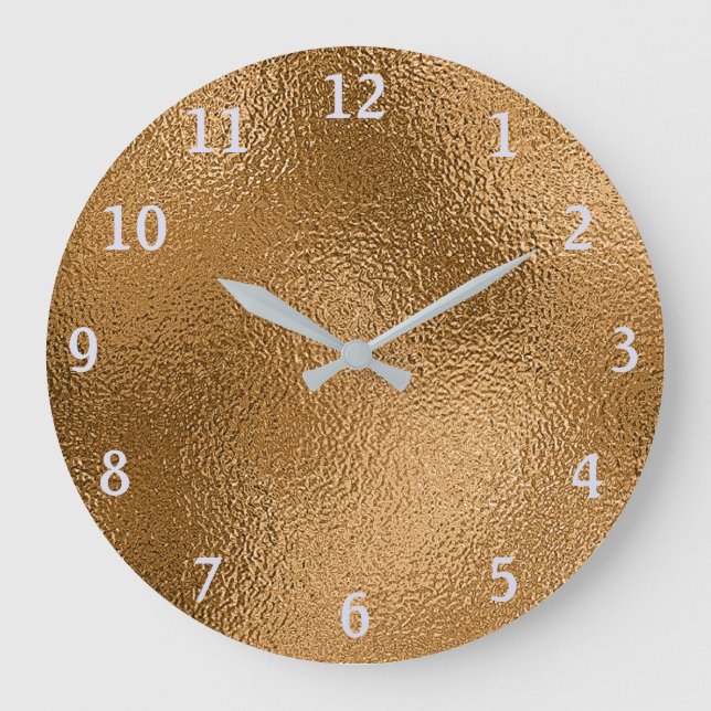 Elegant Metallic Guld Bronze Decorative Stor Klocka (Framsida)