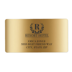 Elegant Metallic Guld Lägg till Logotyp - bakgrund Fraktsedel