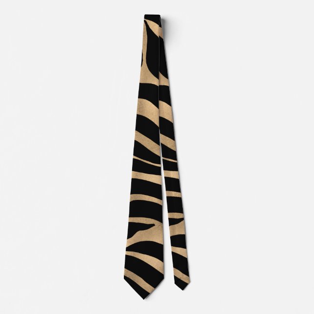 Elegant Metallic Guld Zebra Black Animal Print Slips (Framsida)