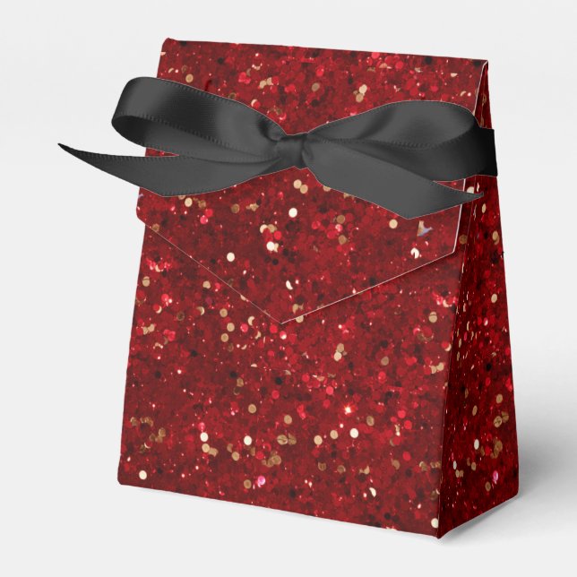 Elegant Metallic Red & Guld confetti Presentaskar (Framsidan Sidan)