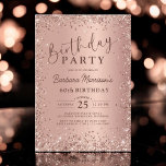 Elegant Metallic Ro Glitter Guld 60:e födelsedagen Inbjudningar<br><div class="desc">Fira en milstolpe med den här Eleganten Metallic Ro Glitter 60:e födelsedagsinbjudan! Den här inbjudan har en strålande design i ro guld med en sofistikerad metalleffekt och anger perfektens tonläge för en chic och en glamorös 60-årsfirande. Den här inbjudan är idealisk för en elegant soirée, middag party eller festlig sammankomst...</div>