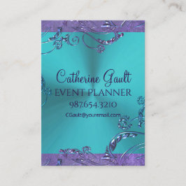 Elegant metallisk blom- design visitkort