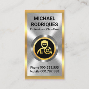 Elegant metallisk chauffeur Driver Visitkort