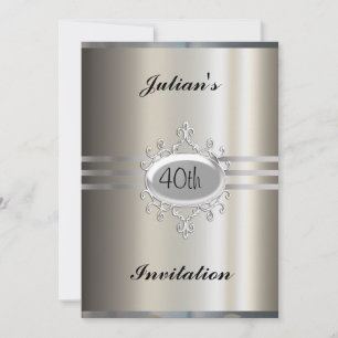 Elegant metallisk födelsedagsinbjudan inbjudningar