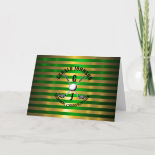 Elegant metallisk golfmonogramdesign inbjudan