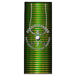 Elegant metallisk grön-guld golfmonogram stor Gi