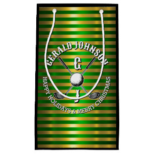 Elegant metallisk grön-guld golfmonogram stor Gi
