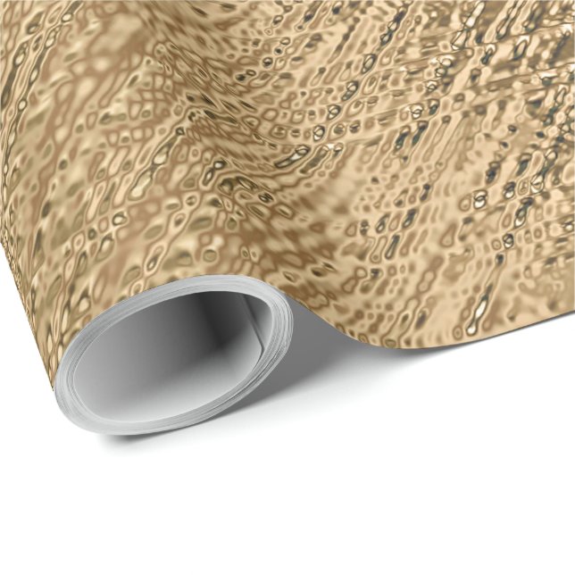 Elegant metallisk guld grov texturerad look presentpapper (Rullad Hörn)