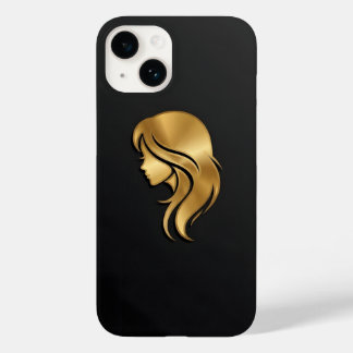 Elegant metallisk guld siluett profil flicka iPho