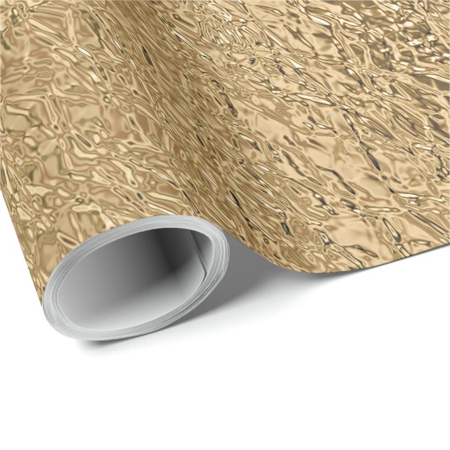 Elegant metallisk guld texturerad look  presentpapper (Rullad Hörn)