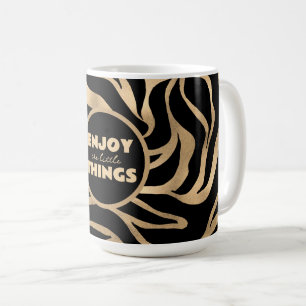 Elegant metallisk guld zebra svart djurtryck kaffemugg