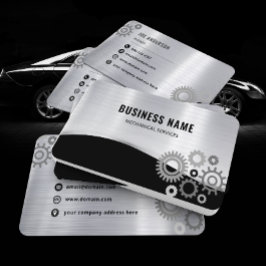 Elegant Metallisk Professionell Silver Visitkort