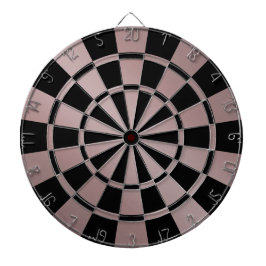 Elegant metallisk roséguld rosa och svart darttavla